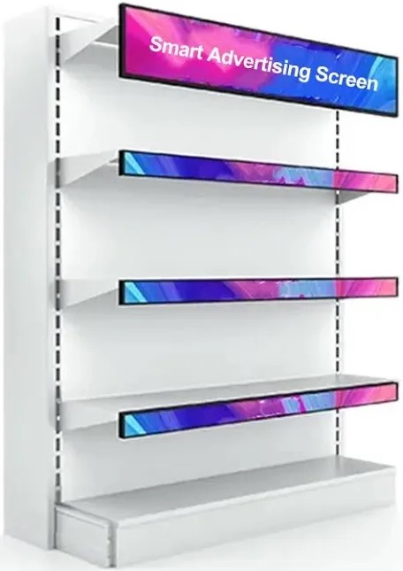 Shelf-edge LED display on a retail gondola